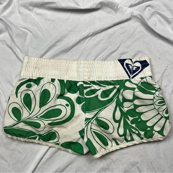 Y2K Vintage Roxy Green Floral Swim Shorts - Picture 6 of 8